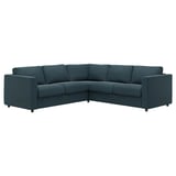VIMLE: türkisfarbenes 4-Sitzer-Ecksofa mit weichen, stützenden Kissen, modernes, minimalistisches Design.