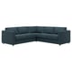 VIMLE: türkisfarbenes 4-Sitzer-Ecksofa mit weichen, stützenden Kissen, modernes, minimalistisches Design.