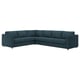 Ecksofa in grünlich-blauem, modernem Design, aus Polyester und Schaumstoff, mit 10 Jahren Garantie.