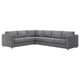 VIMLE L-förmiges graues Sofa