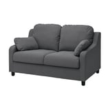 VINLIDEN graues Sofa, weicher und glatter Stoff, hohe Rückenlehne, Kissen, kleine Kissen, einfache Montage.