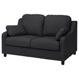 Modernes dunkelgraues VINLIDEN-Sofa mit weichen Kissen und Holzbeinen.
