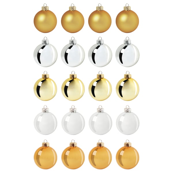 Vinter 2020 Dekokugel Glas Goldfarben Weiss 6 Cm Ikea Osterreich