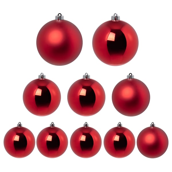 VINTERFINT Baumschmuck 10-tlg., verschiedene Größen/rot