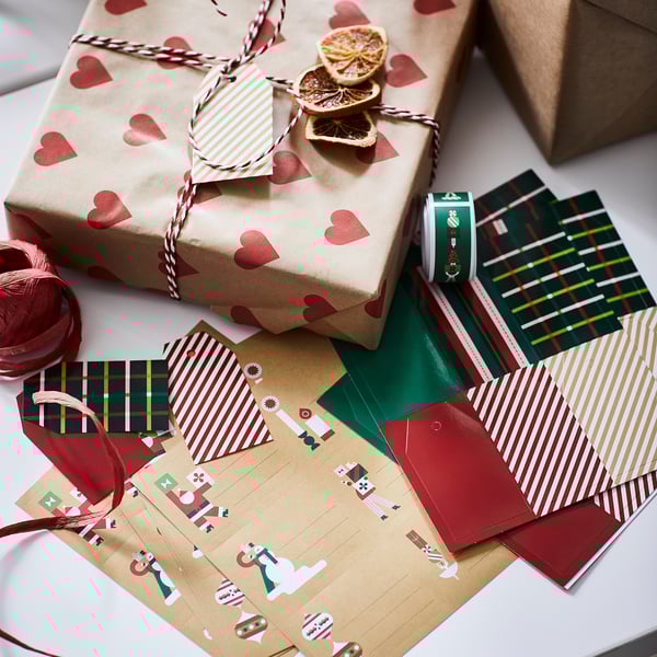 VINTERFINT Etikett 48er-Set, Weihnachtsmotiv
