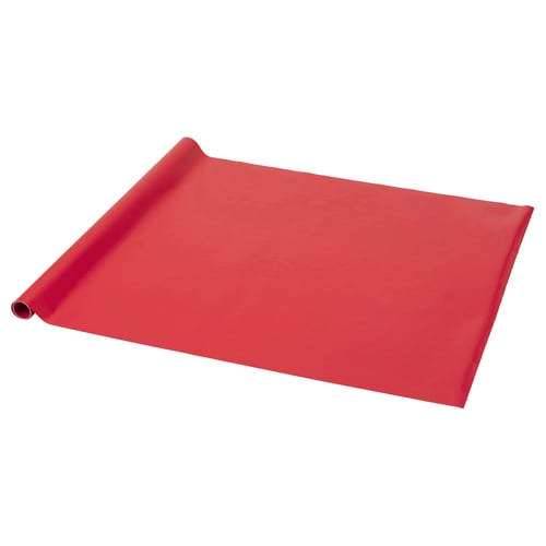 Rote Geschenkpapierrolle, schlichtes Design, rechteckige Form.
