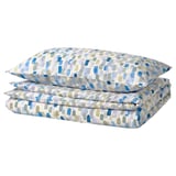 VINTERIBERIS Bettwäsche-Set, 2-teilig, bunt/blau, 140x200/70x90 cm