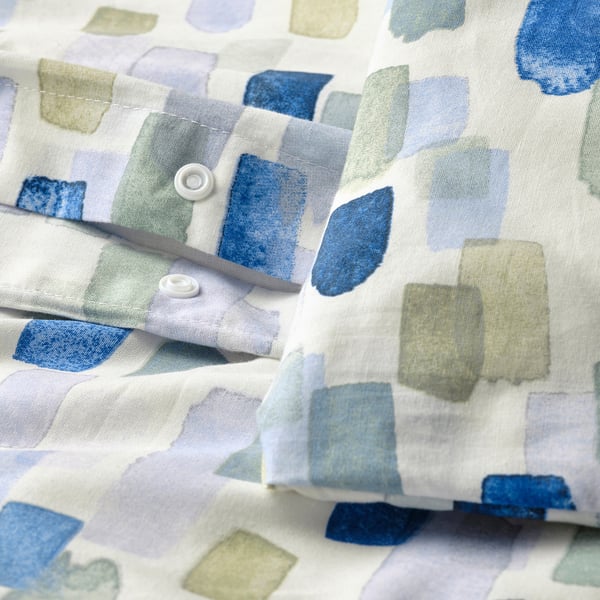 VINTERIBERIS Bettwäsche-Set, 2-teilig, bunt/blau, 140x200/70x90 cm