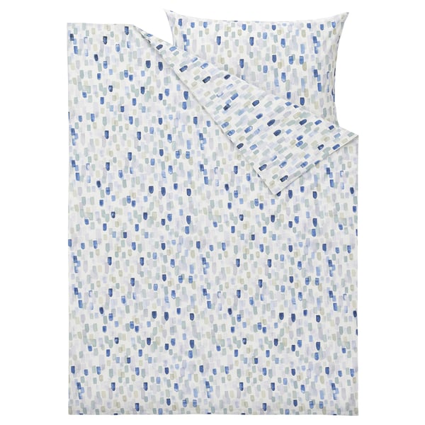 VINTERIBERIS Bettwäsche-Set, 2-teilig, bunt/blau, 140x200/70x90 cm