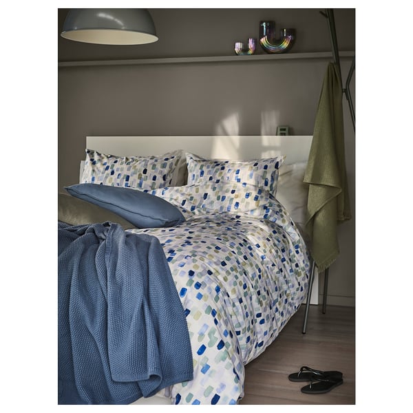VINTERIBERIS Bettwäsche-Set, 2-teilig, bunt/blau, 140x200/70x90 cm