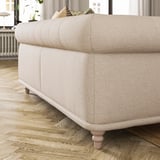 VISKAFORS beiges Sofa, klassisches Design, weicher Stoff, gebogene Rückenlehne und Armlehnen, Holzbeine.