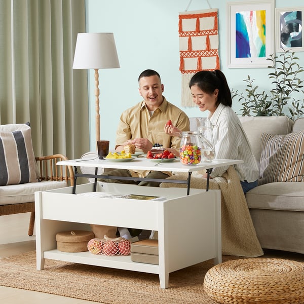 VITTERYD Couchtisch verstellbar, weiß, 97 cm