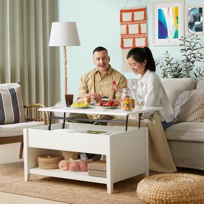 VITTERYD Couchtisch verstellbar, weiß, 97 cm