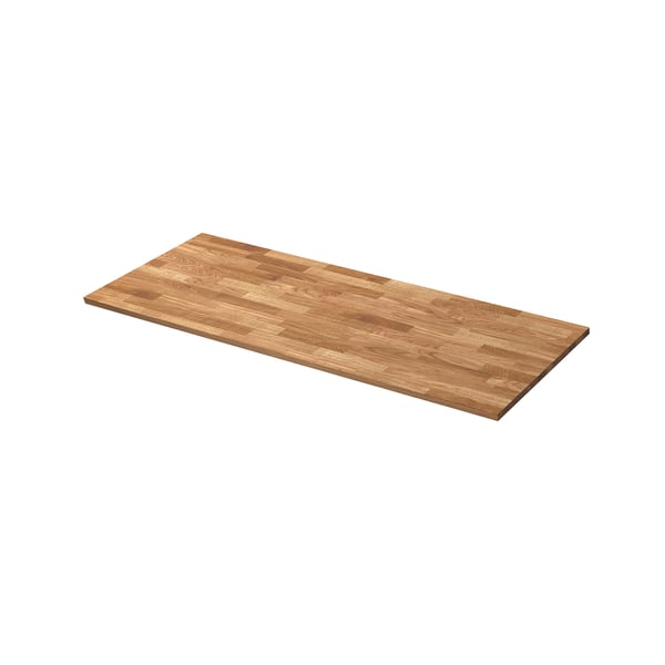 VRENA Arbeitsplatte aus Holz, naturfarben, Eichenfurnier, rechteckige Form, glatte Kante.