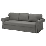 VRETSTORP graues Schlafsofa mit gerollten Armlehnen, weicher Polsterung und abnehmbarem Bezug.