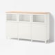 BESTÅ Storage combination with doors, white/Sutterviken/Kabbarp white clear glass, 180x42x114 cm
