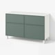 BESTÅ Storage combination w doors/drawers, white/Krukmakare dark grey-green, 120x42x75 cm