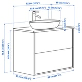 Illustration with measurements for the product: ÄNGSJÖN.