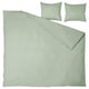 ÄNGSLILJA Duvet cover and 2 pillowcases, pale grey-green, 240x220/50x60 cm