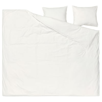 ÄNGSLILJA white bedding set, includes duvet and pillows, made of 100% cotton, simple design.