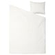 ÄNGSLILJA white bedding set: duvet and pillowcase, pure cotton, smooth, minimalist design.
