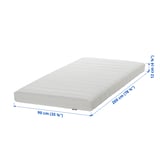 ÅFJÄLL foam mattress, white. Medium-firm, 12 cm thick, with a soft quilted cover. Dimensions: 90 cm x 200 cm.