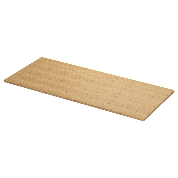 An ÅLSKEN bamboo countertop in natural color, rectangular shape, and smooth design.