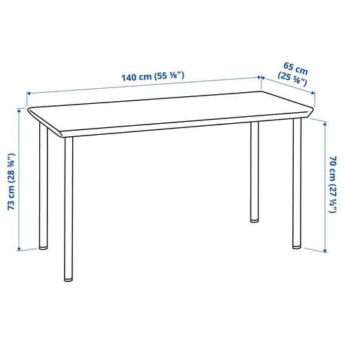 ANFALLARE / ADILS Desk, bamboo/black, 140x65 cm