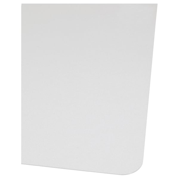 White plastic product, smooth edges.