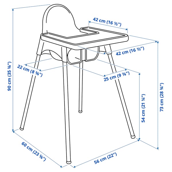 Illustration with measurements for the product: ANTILOP.