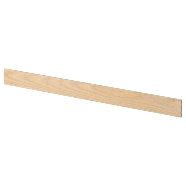 ASKERSUND light ash wood plinth, shaped melamine panel, 25-year guarantee, easy-clean, durable.