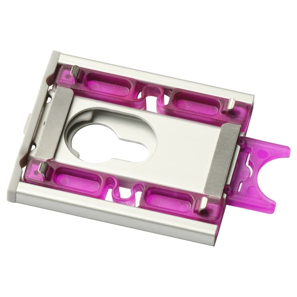 ÅSKVÄDER silver and magenta mount bracket, durable aluminum, rectangular shape, functional design.