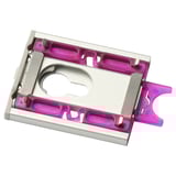 ÅSKVÄDER silver and magenta mount bracket, durable aluminum, rectangular shape, functional design.