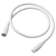Option: A white ÅSKVÄDER extension cord with a round shape and smooth design, made of pvc and polycarbonate plastic.