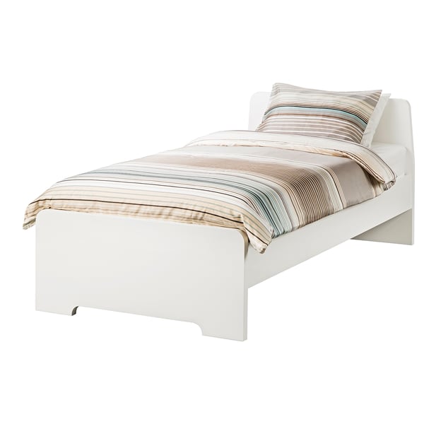 ASKVOLL Bed frame, white/Leirsund, 90x200 cm
