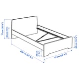ASKVOLL Bed frame, white/Leirsund, 90x200 cm