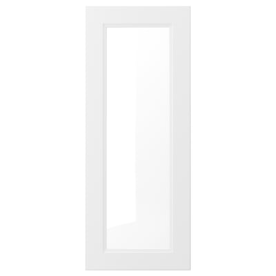 Displays a white AXSTAD cabinet door with a sleek, rectangular design featuring a central panelled section and subtle, soft lines.
