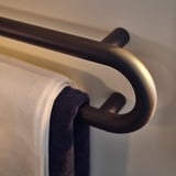 BÄSINGEN dark grey towel rail, round shape, steel.