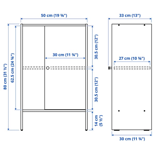 Illustration with measurements for the product: BAGGEBO.