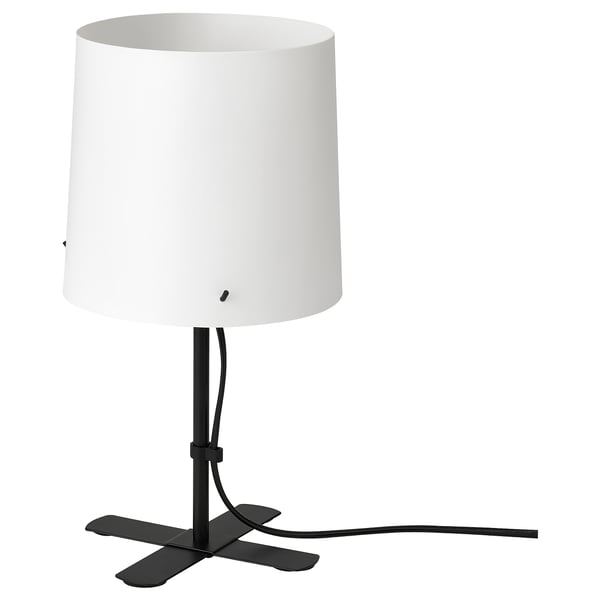 A white BARLAST table lamp with a black base and cord, featuring a simple, modern design.