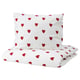 BARNDRÖM Duvet cover and pillowcase, heart pattern/white red, 150x200/50x60 cm