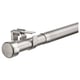 Option: BEKRÄFTA silver curtain rod set, stainless steel, cylindrical shape, includes connectors and brackets.