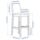 Illustration with measurements for the product: BERGMUND.