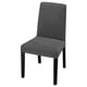 BERGMUND chair, dark grey, upholstered, straight lines, wooden legs, modern design.