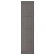 Image depicts a tall, vertical grey BERGSBO door with four square panels, hinged with a sleek, modern, semi-matte finish.
