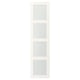 This image shows a BERGSBO white door with frosted glass panels. It a modern square design, framed in fibreboard with a clean, minimalist look.