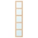 A BERGSBO mirror door in light oak color with a minimalist design, framed in wood with four clear glass panels.