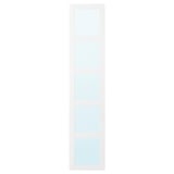 BERGSBO mirror door, white, rectangular, framed, medium-sized.