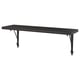 Option: Black wall shelf BERGSHULT. Rectangular with beveled edge, made of particleboard and metal legs.