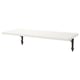Berghsult white wall shelf, rectangular, beveled edge, metal brackets.